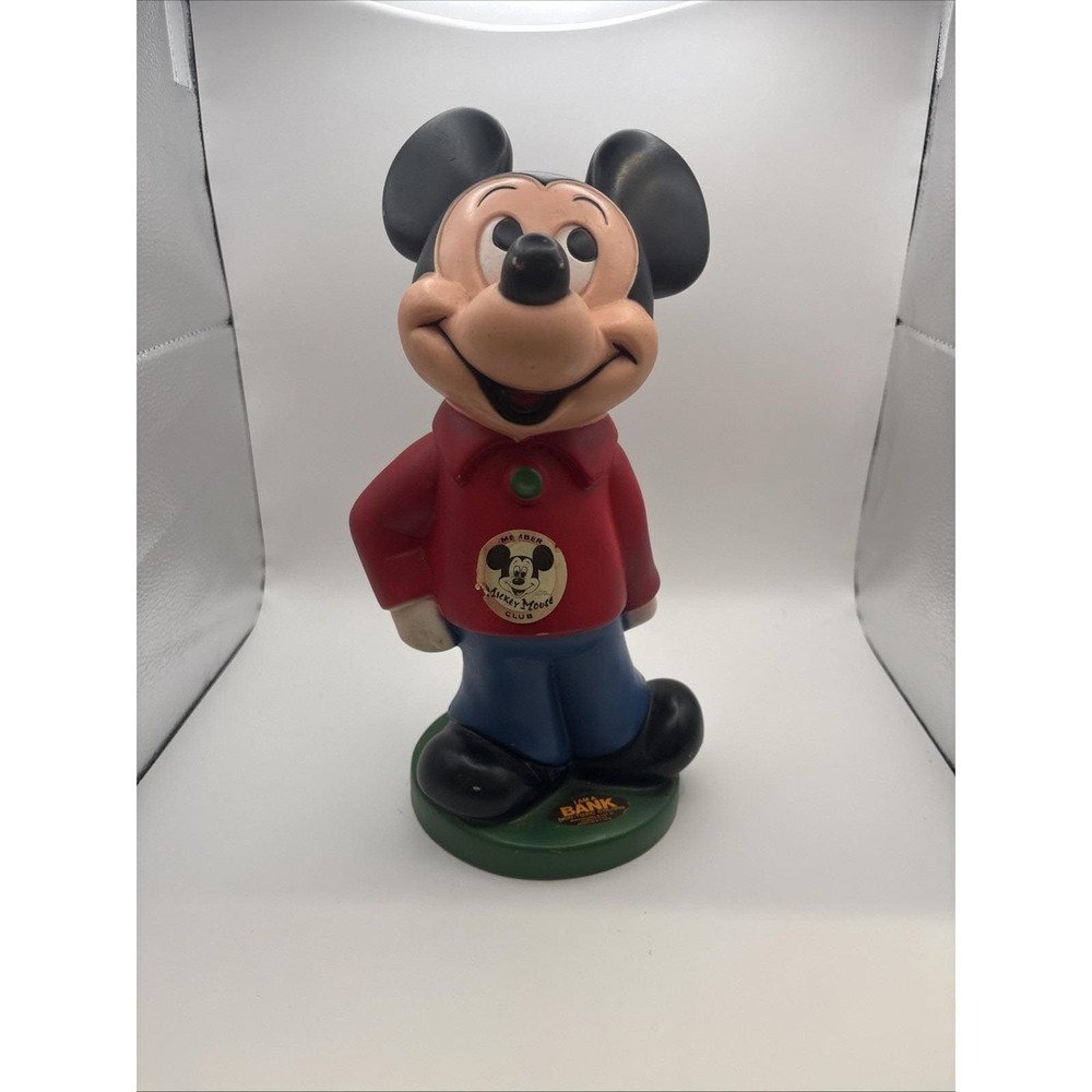 Vtg~Disney~Mickey Mouse Club~Hard Plastic Coin Bank~1970s~No PLUG